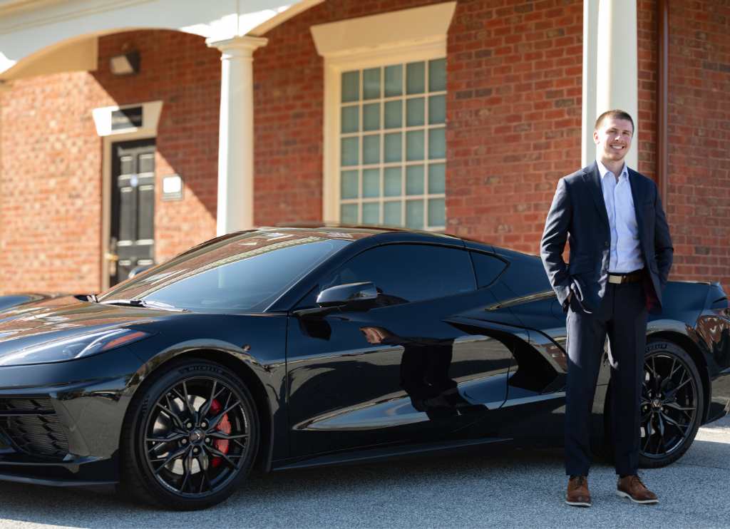 Reece Richardson with Corvette