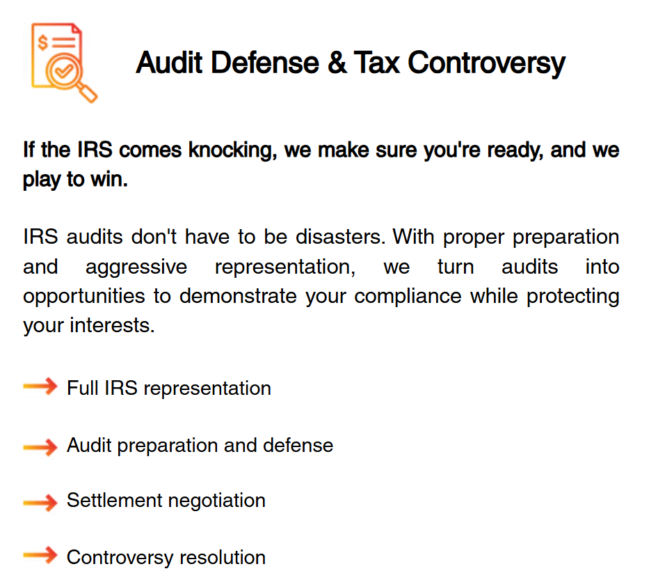 Audit Defense & Tax Controversy