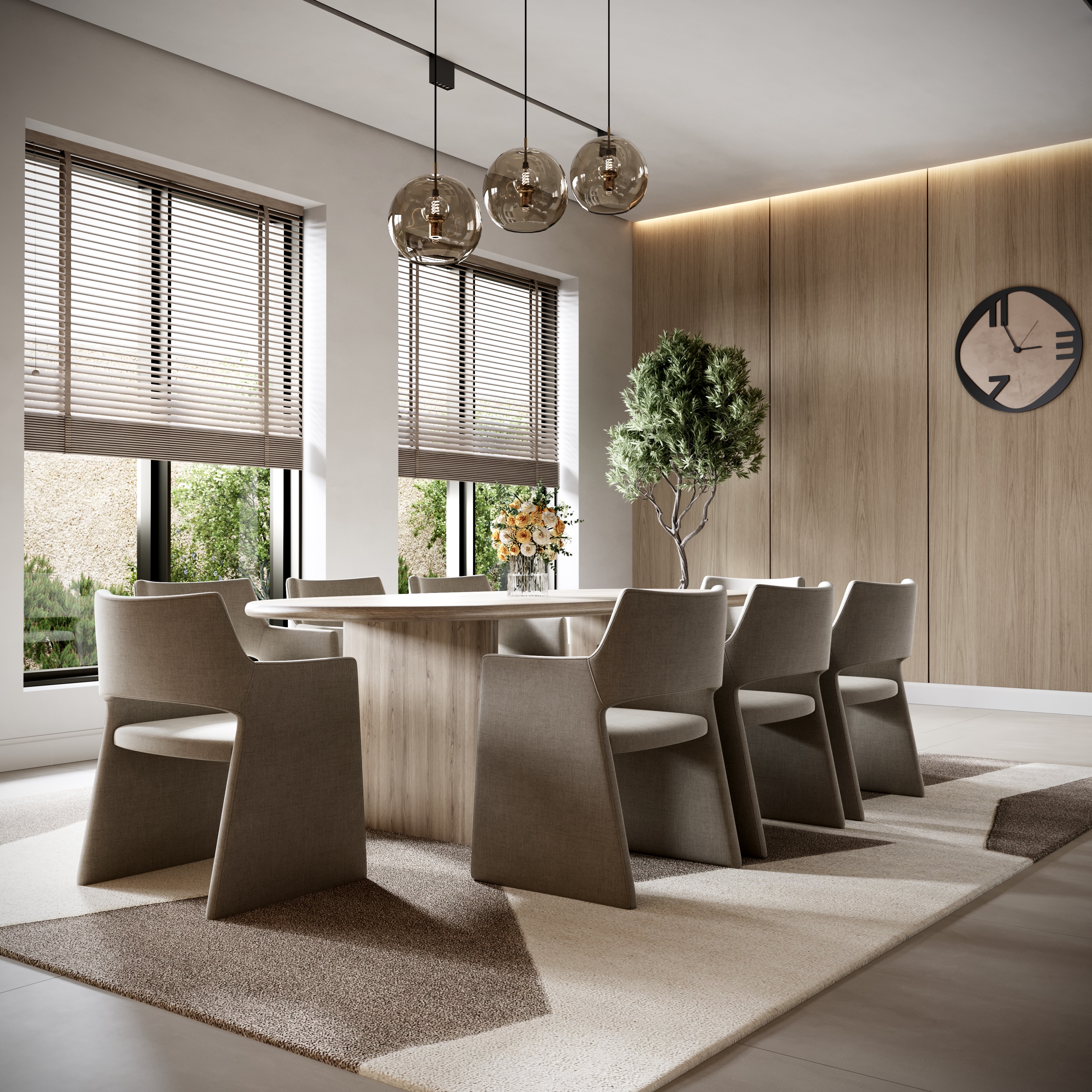 Oval Dining & Smoke Pendants