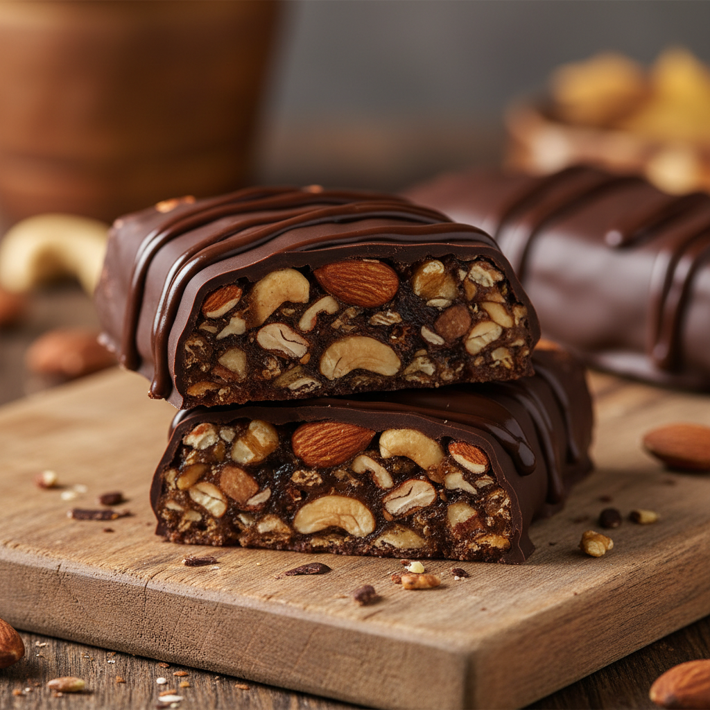 Mixed Nuts Dark Chocolate – handcrafted protein bar by The Smoothie Dude in Fairburn, GA
