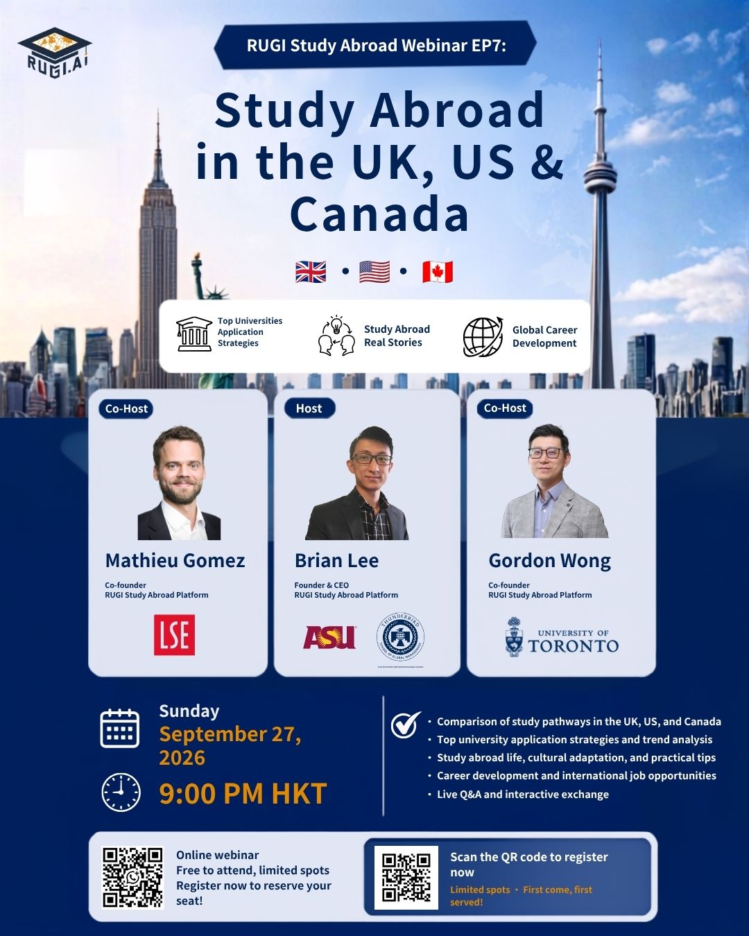 RUGI Study Abroad Webinar EP7: Study Abroad in the UK, US & Canada