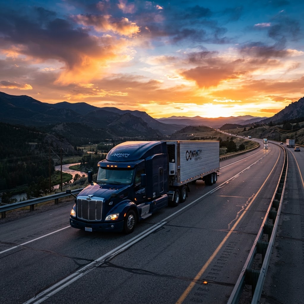 Professional truck on highway