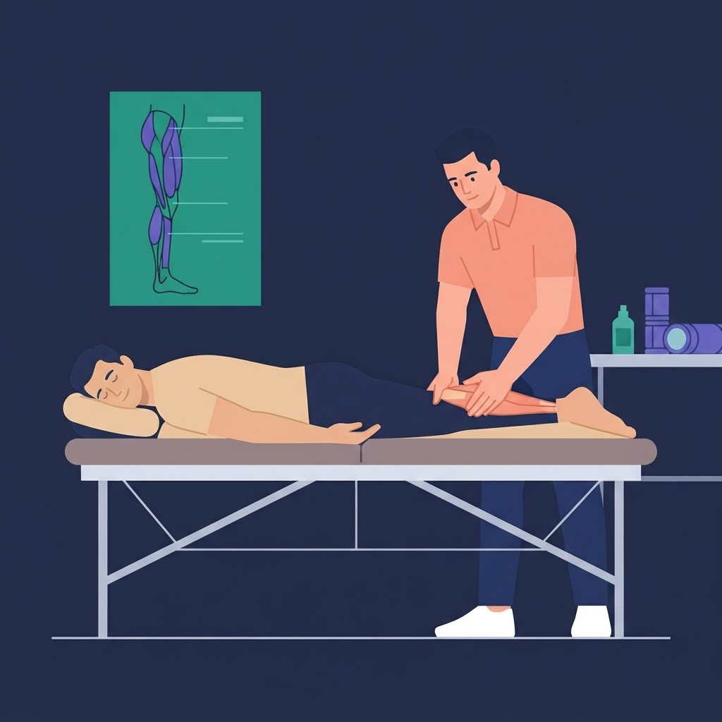 Sports Massage for Athletes: Performance, Recovery, and Injury Prevention Guide — flat vector editorial illustration