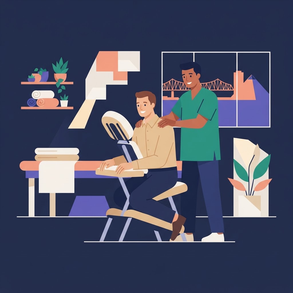 Exploring Gay Massage Services in Memphis — flat vector editorial illustration