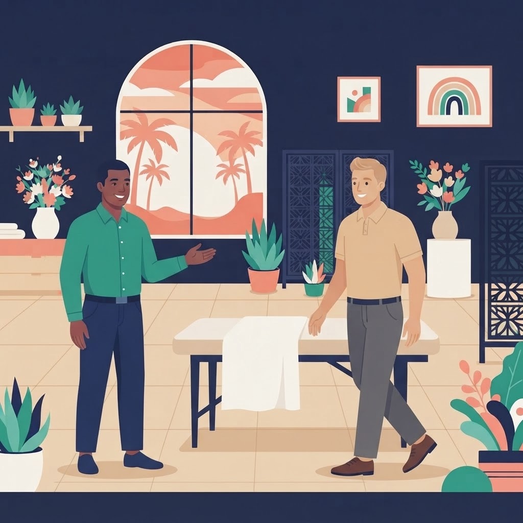 Studio welcome for Finding LGBTQ Friendly Massage Services Nearby