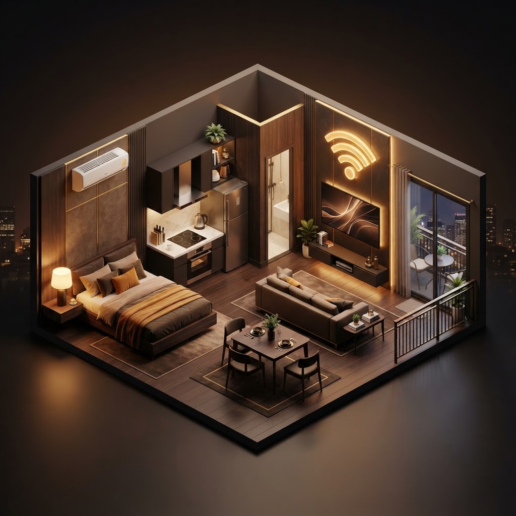 Studio unit features illustration