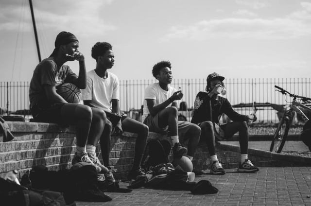Young men in community