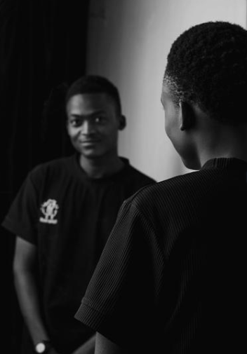 Young men in conversation