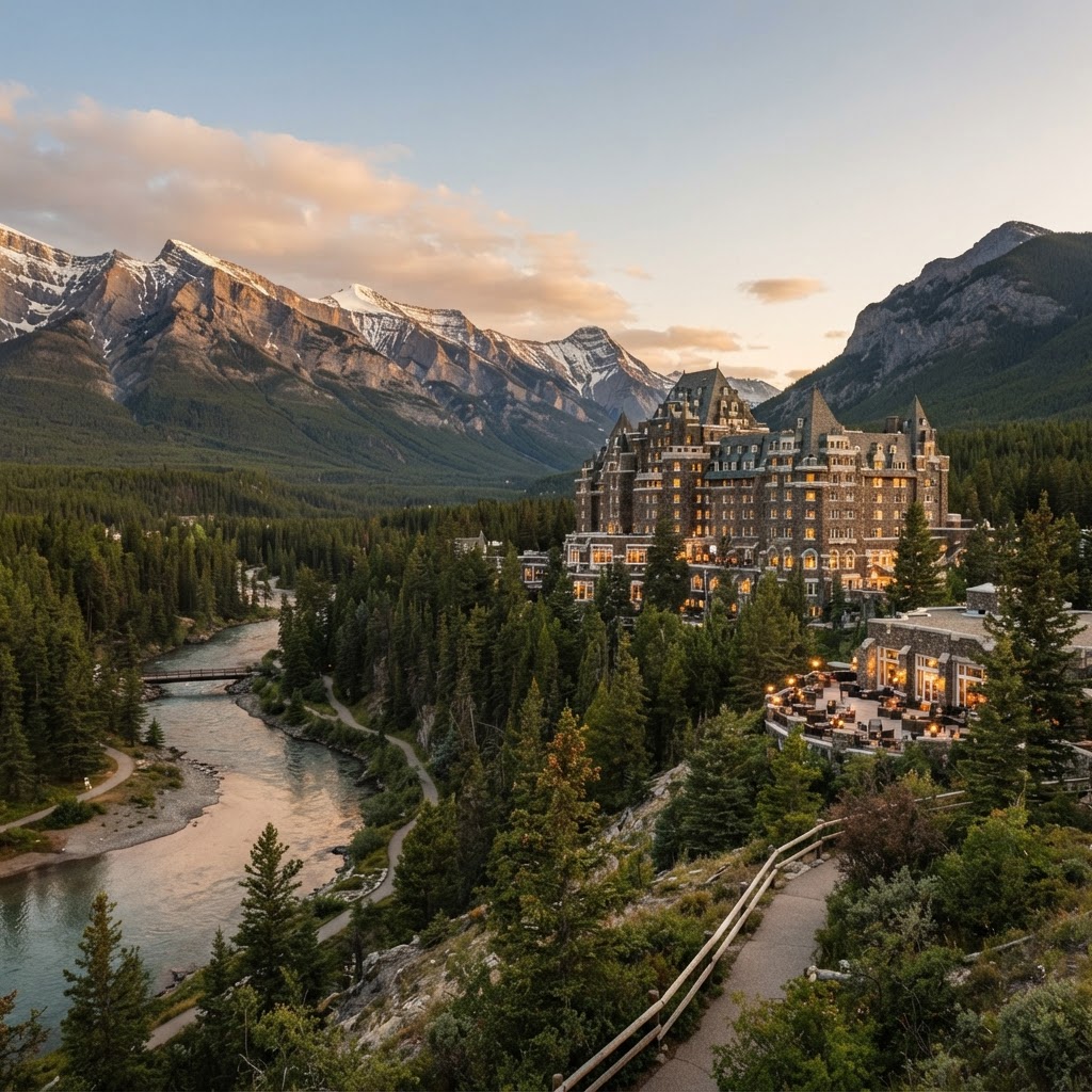 Stunning view of a popular Canadian attraction surrounded by nature
