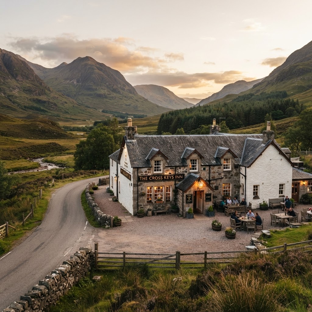 Charming pub with rooms nestled in the scenic Scottish Highlands