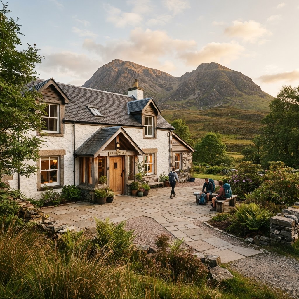 A well-maintained hostel property in Scotland with bunk beds and common areas, ideal for buyers seeking hospitality investments