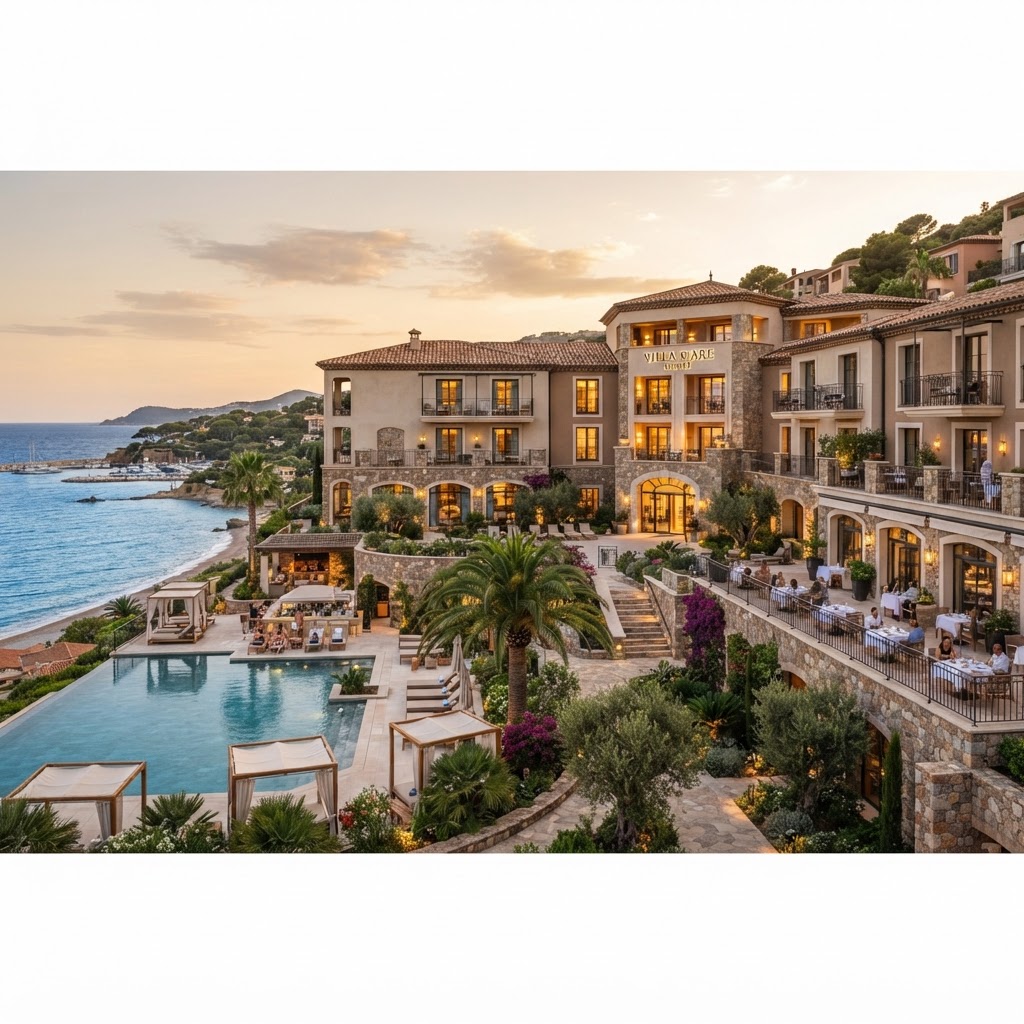 Hotel owner reviewing property documents with real estate agent during sale process