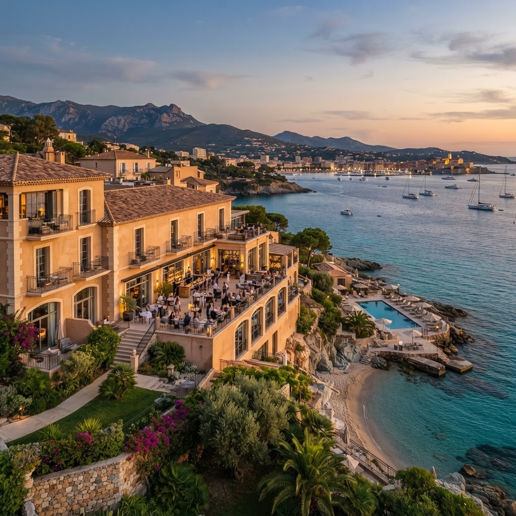 Luxury waterfront hotel in Ajaccio with outdoor pool and Mediterranean views - prime hospitality investment opportunity
