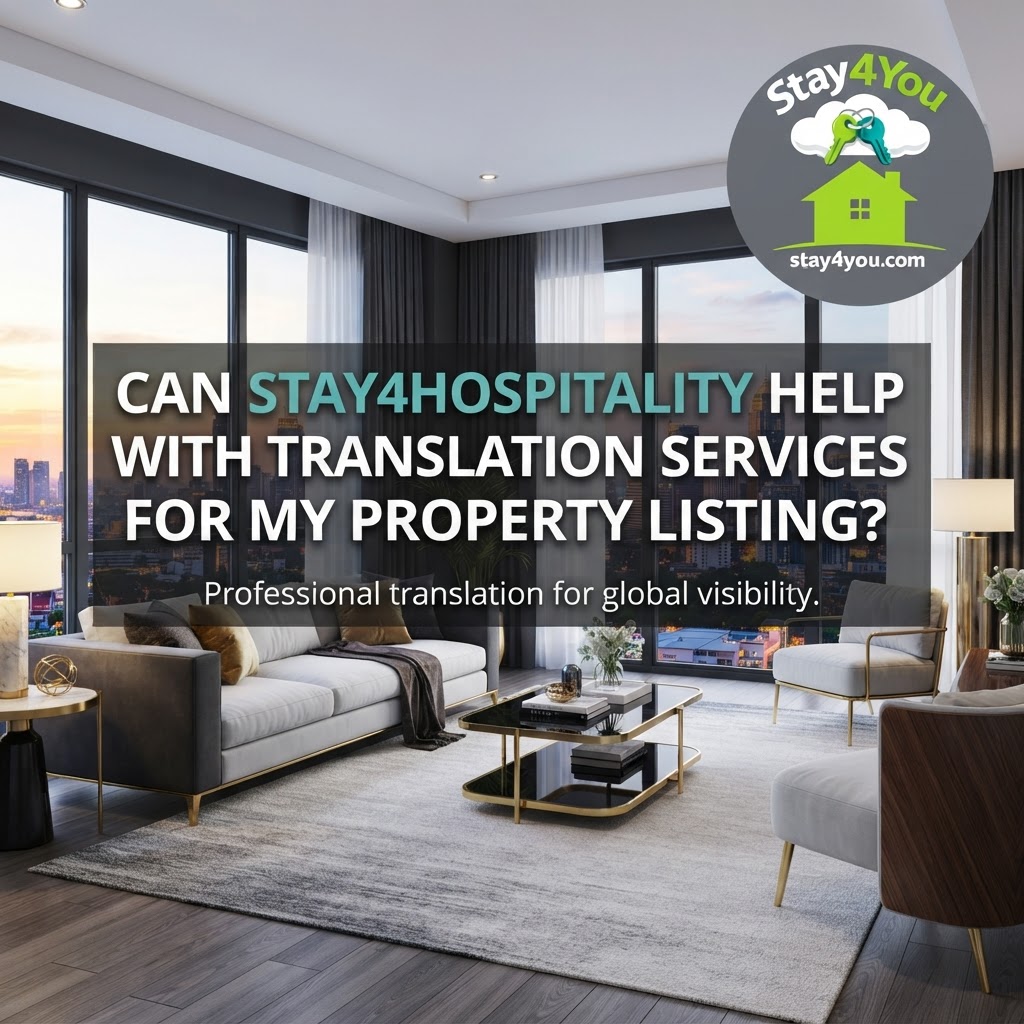 Can Stay4Hospitality help with translation services for my property listing