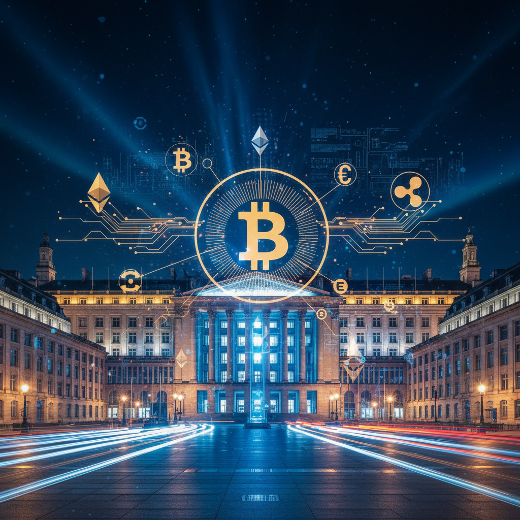 Bitcoin and cryptocurrency concept for European savers