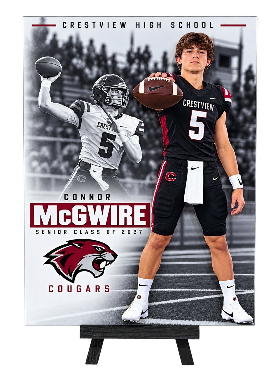 Connor McGwire football 3D portrait award - Crestview High School Cougars