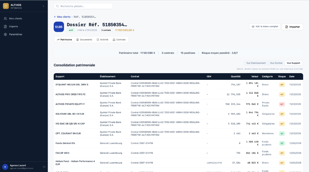 Wealth Consolidation Tool