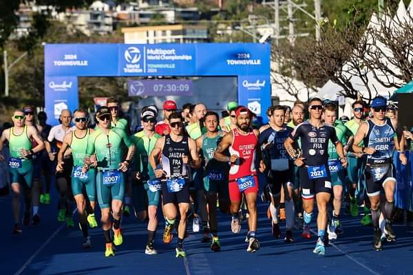 Triathlon race start - Townsville World Championships 2024