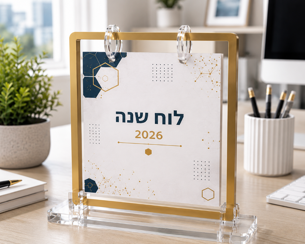 לוח שנה שולחני ממותג KDM
