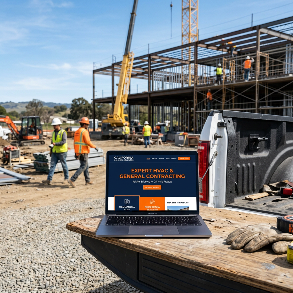 When the AC Goes Out, Homeowners Google — and Call the First Contractor They Trust. For HVAC & Contracting Companies — custom website design preview by Swift Sites HQ
