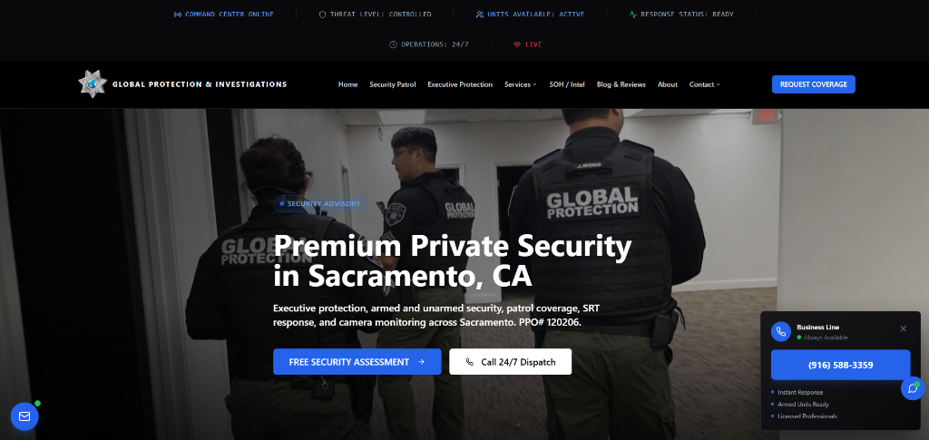 Global Protection & Investigations — website built by Swift Sites HQ