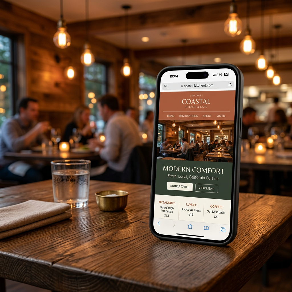 Restaurant website design by Swift Sites HQ