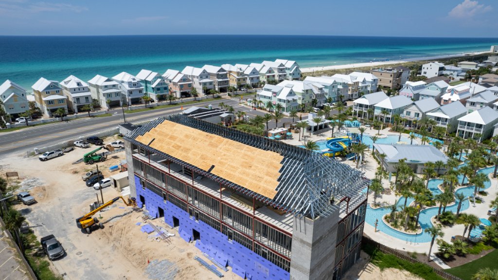 Aerial - Beachfront Commercial Build