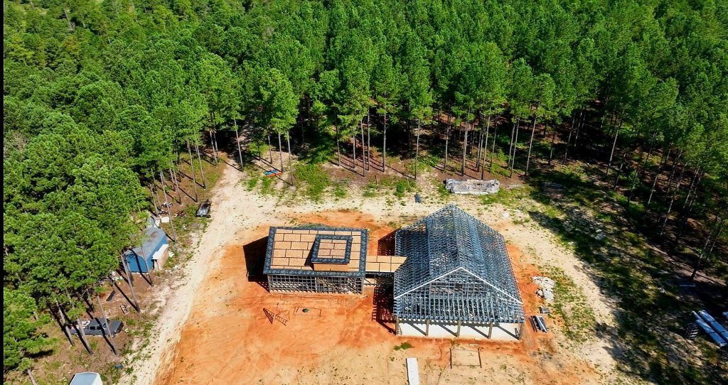 Aerial - Forest Site Steel Construction