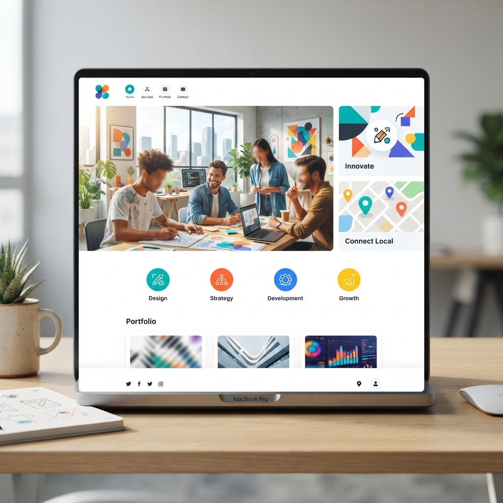 Balanced professional layout design for startups