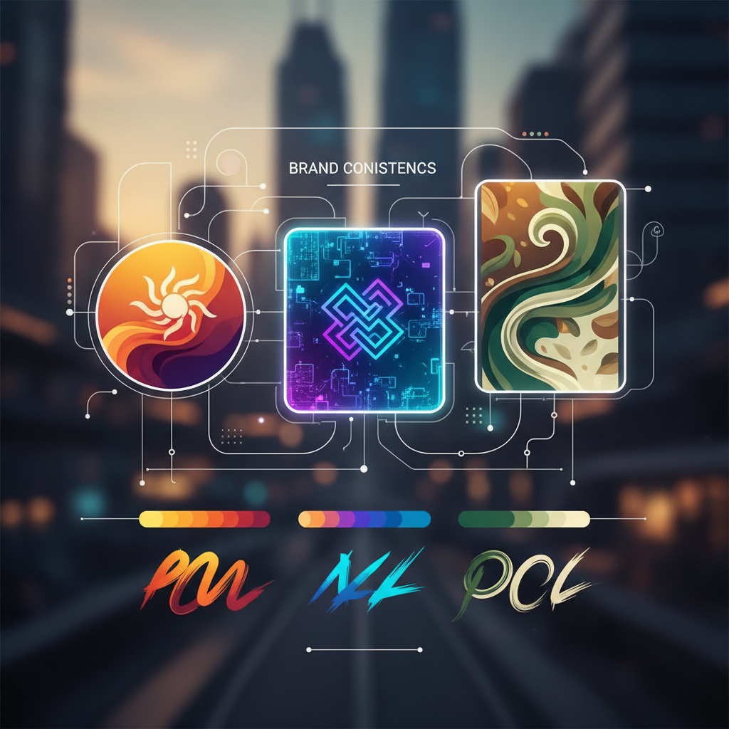 Examples of consistent branding with Social Media Design Elements.