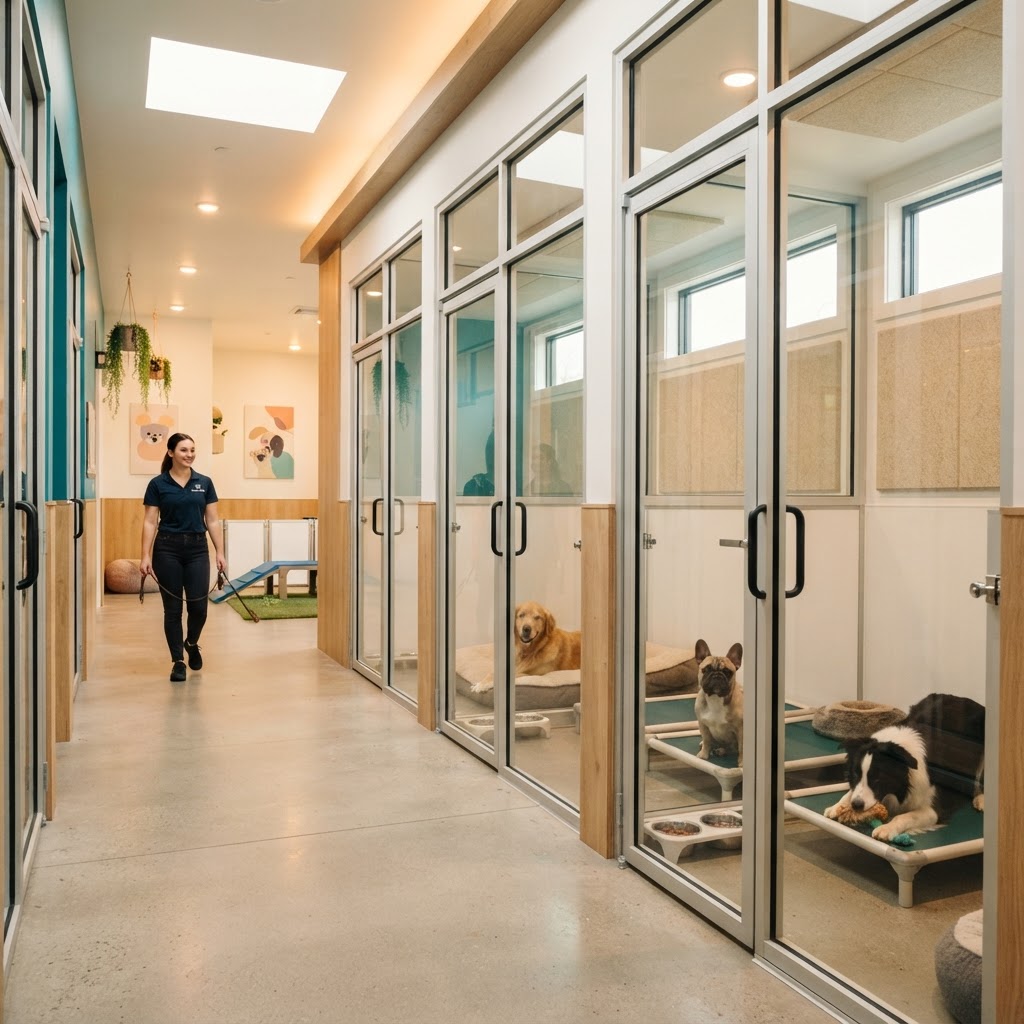 Professional pet hotel boarding facility