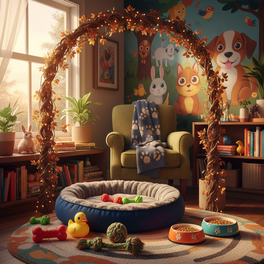 Comfortable home environment for pets being looked after.
