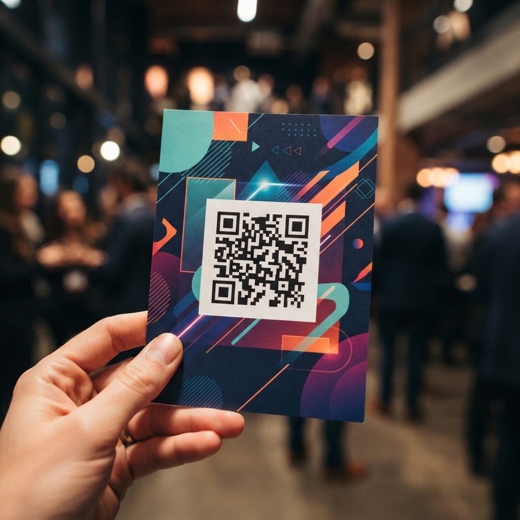 Event flyer with a clear QR code and professional branding