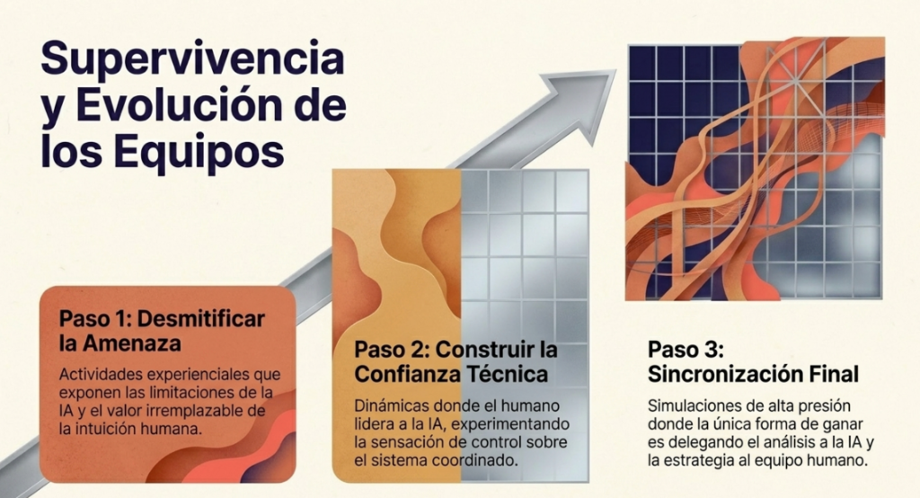 Supervivencia y evolución de los equipos: desmitificar, confianza y sincronización