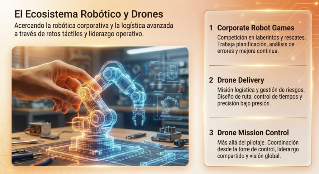 El Ecosistema Robótico y Drones: Corporate Robot Games, Drone Delivery, Drone Mission Control