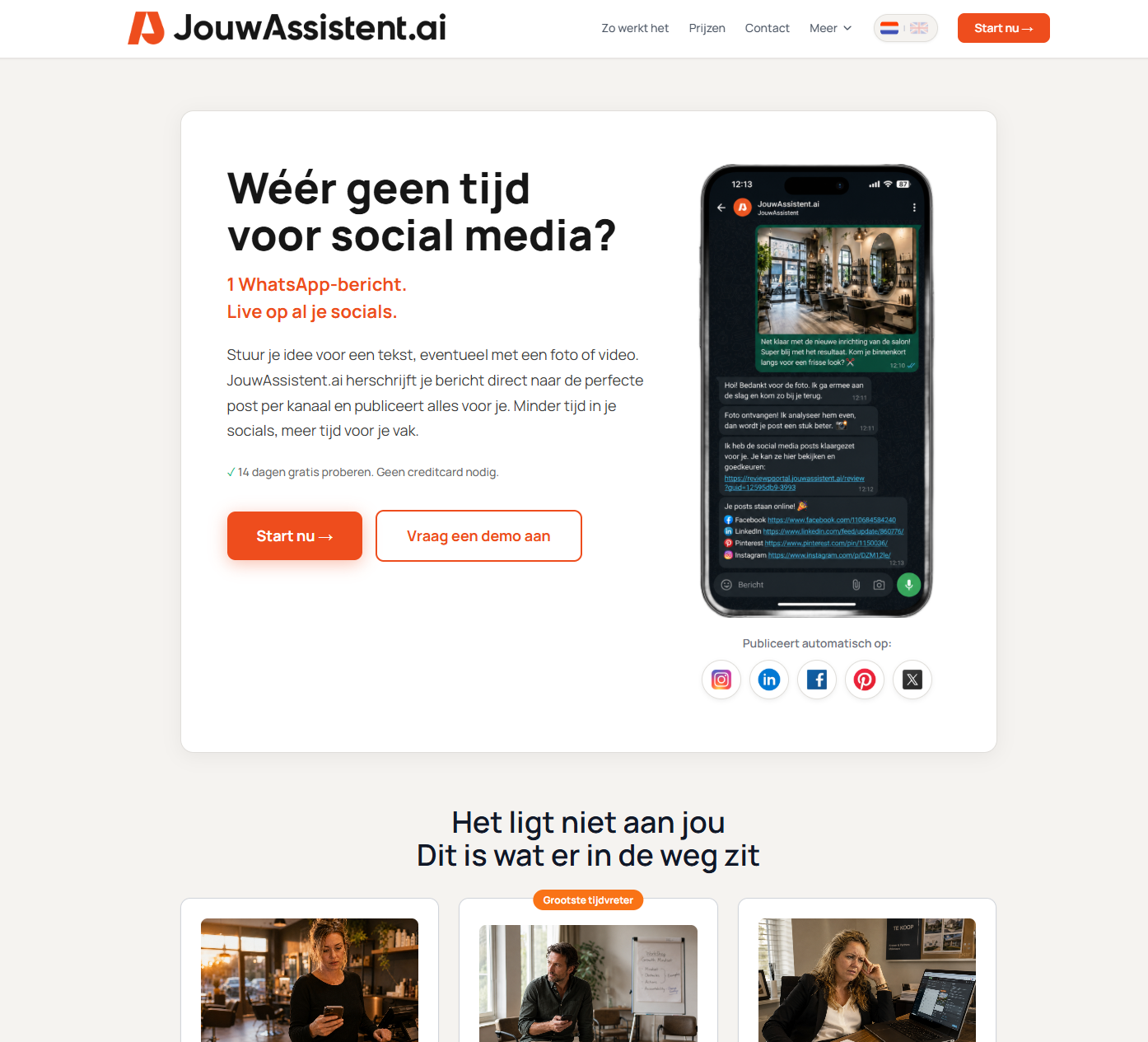 JouwAssistent.ai – Social media geregeld via WhatsApp