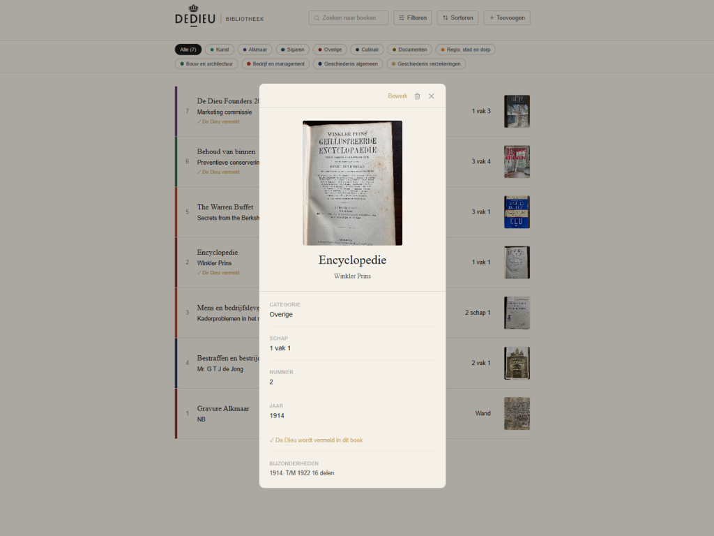 Sociëteit De Dieu — Bibliotheek-app