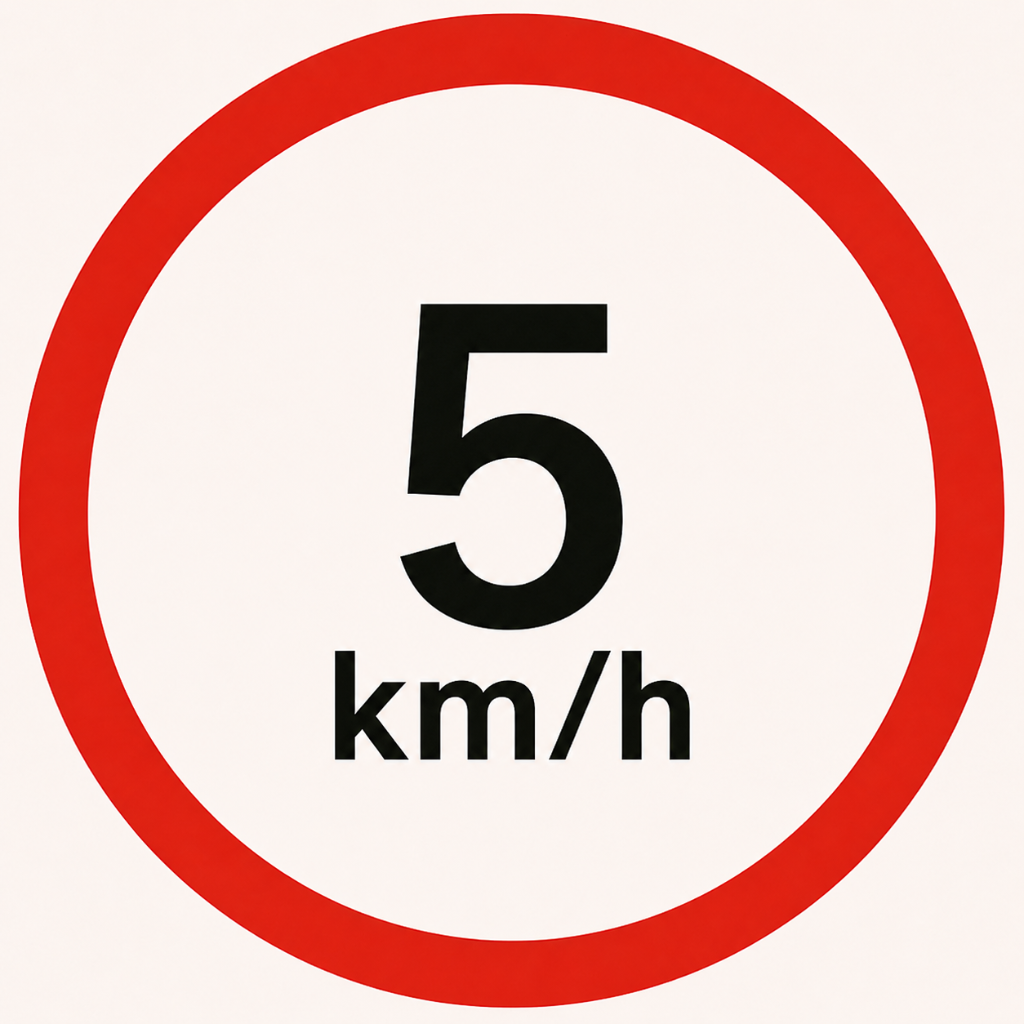 Geschwindigkeitsanzeige 5 km/h