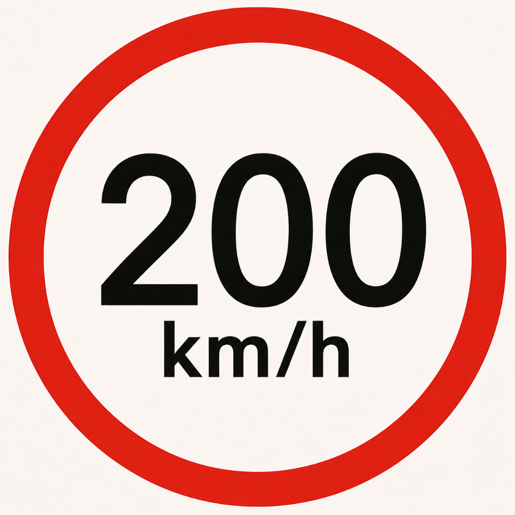 Geschwindigkeitsanzeige 200 km/h