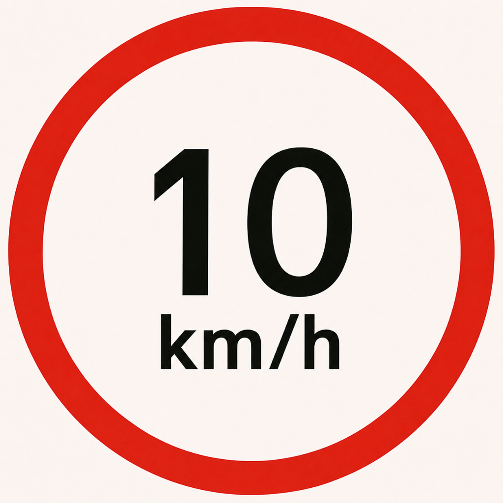 Geschwindigkeitsanzeige 10 km/h