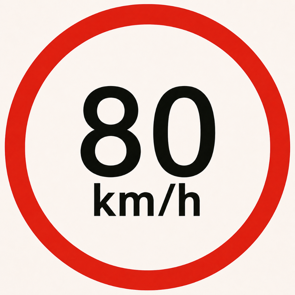 Geschwindigkeitsanzeige 80 km/h
