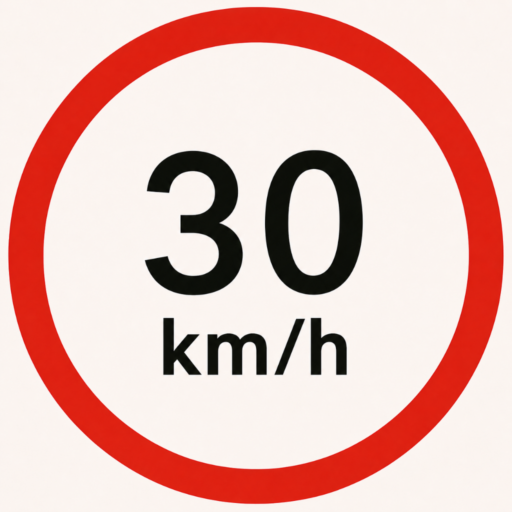 Geschwindigkeitsanzeige 30 km/h