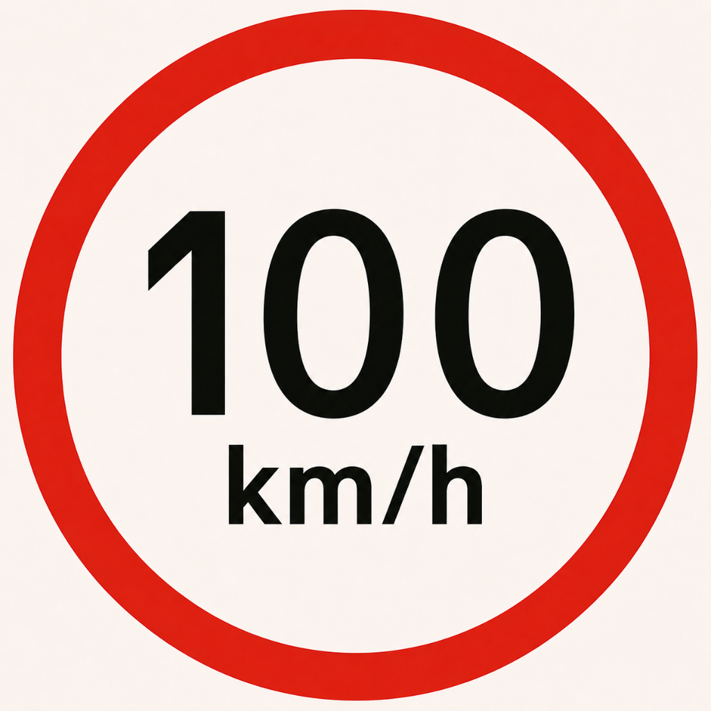 Geschwindigkeitsanzeige 100 km/h