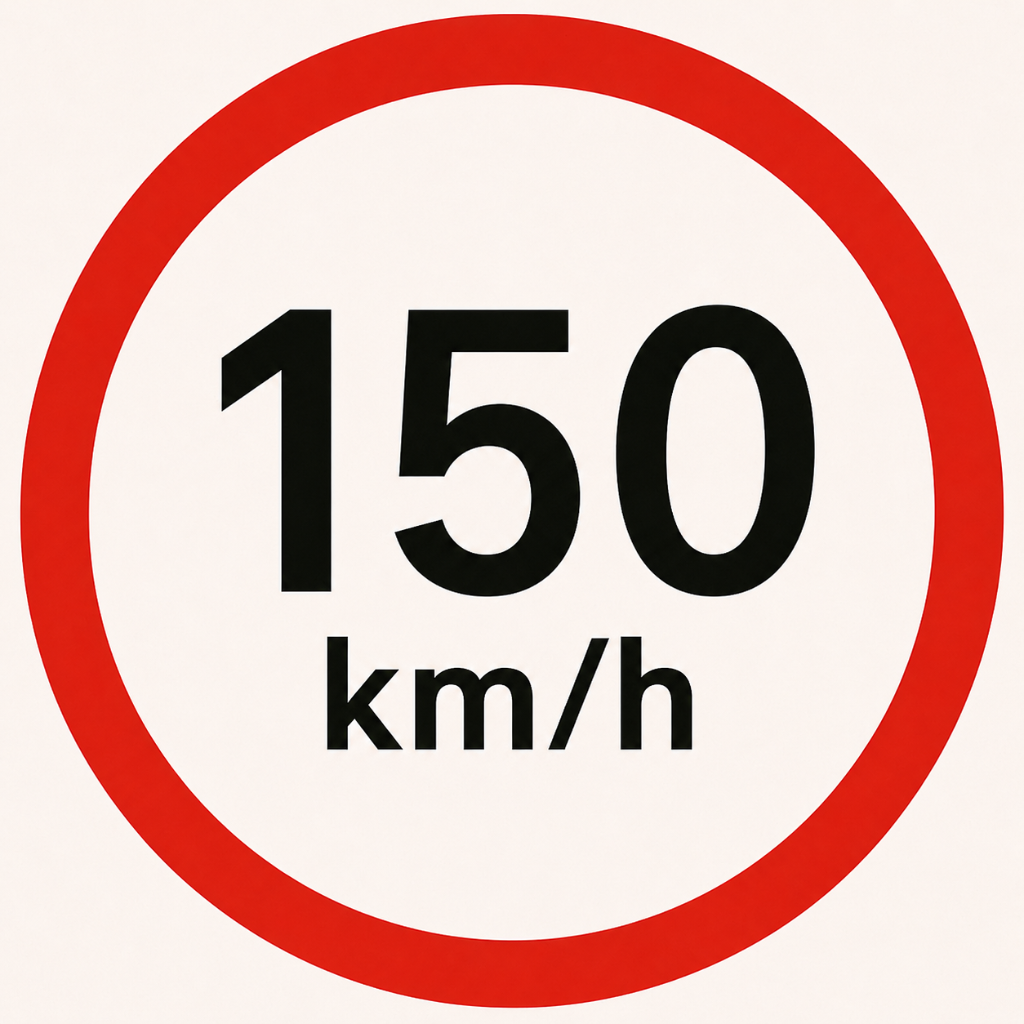 Geschwindigkeitsanzeige 150 km/h