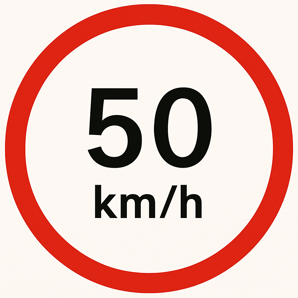 Geschwindigkeitsanzeige 50 km/h