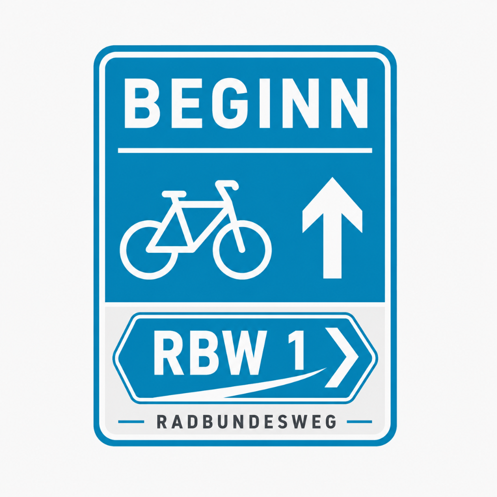 Beginn Radbundesweg (RBW 1)