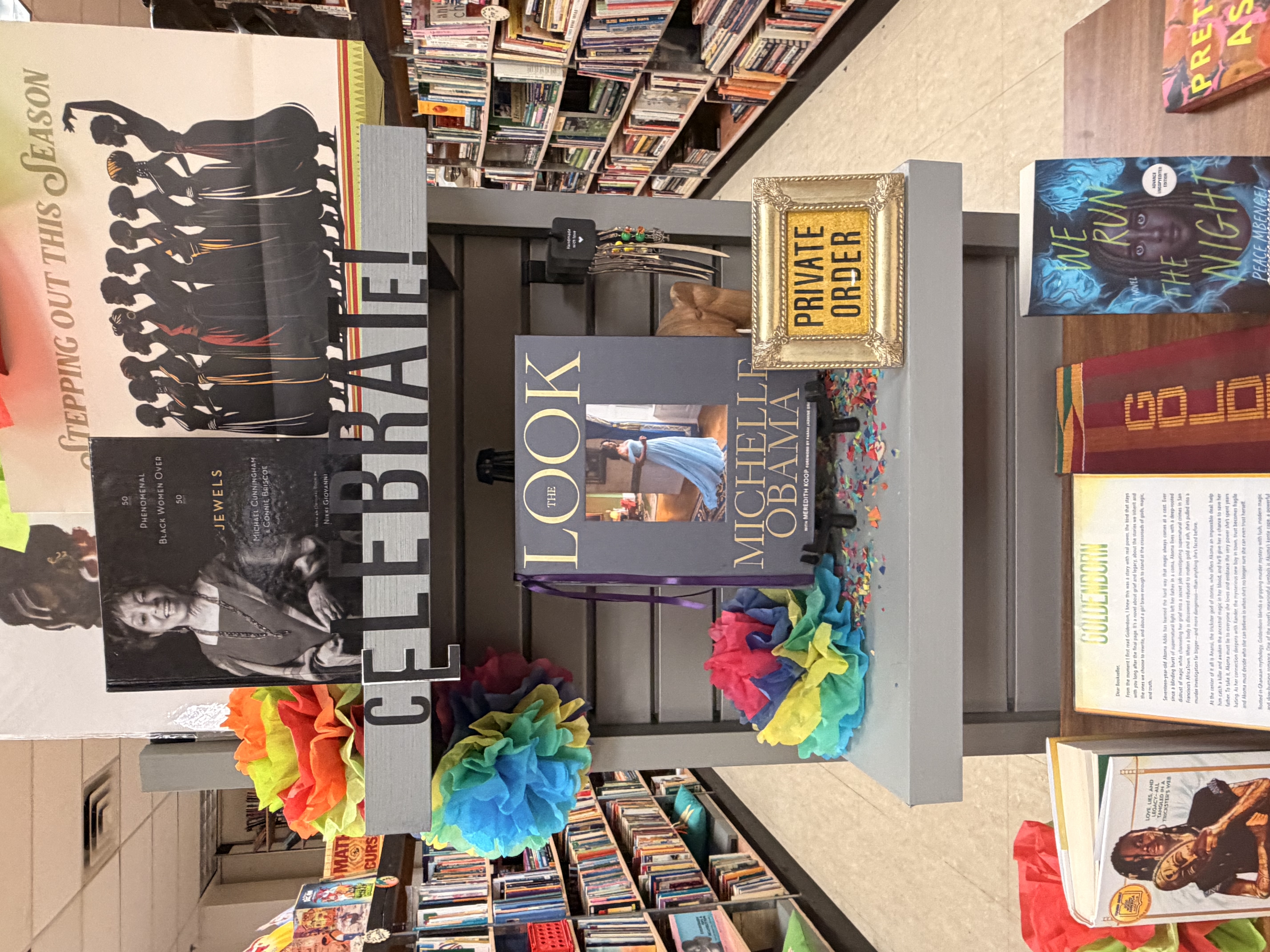 Local community bookstore display