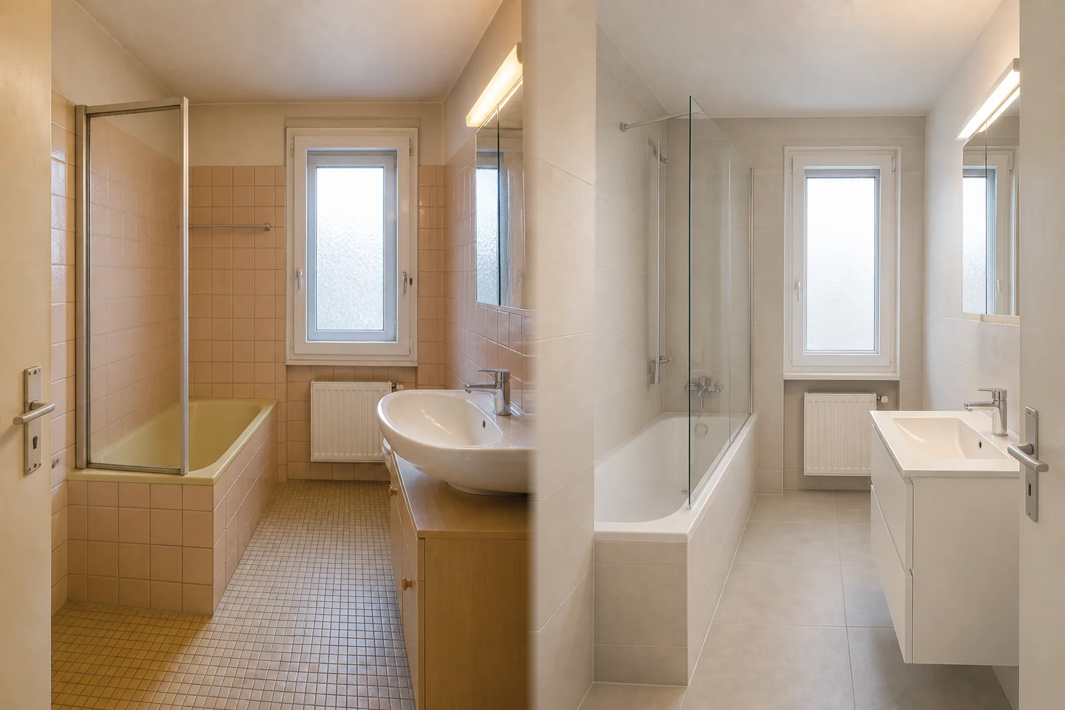 Rénovation salle de bain à Genève — avant/après