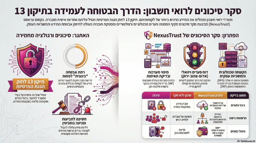 סקר סיכונים לרואי חשבון: הדרך הבטוחה לעמידה בתיקון 13