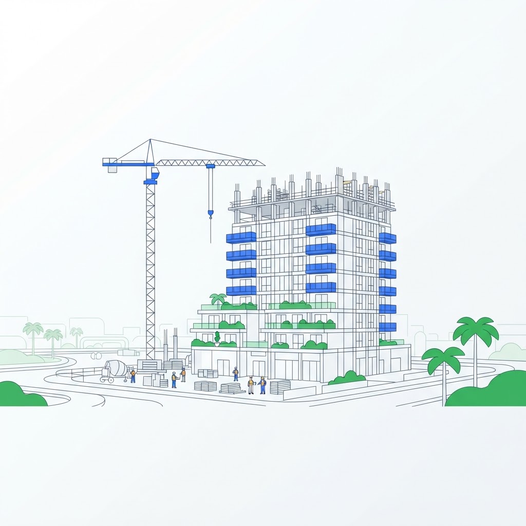 Off-plan residential building under construction